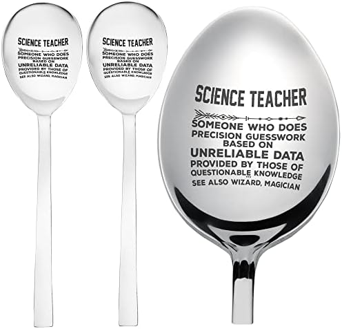ספל הגדרת מורה למדעים - מורה מצחיק מדע משמעות כפית קינוח 8 אינץ '| חבילה של 3 כפות